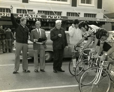 Start Line of Palmerston North-Wellington Segment of Dulux Six-Day Cycle Race, 1976