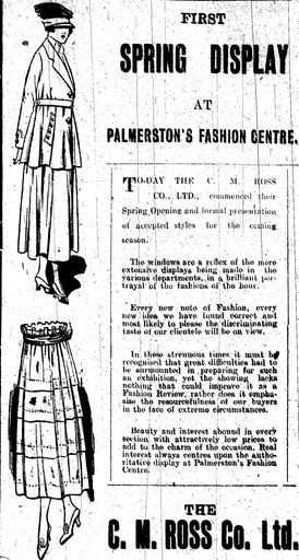 C M Ross Co. Ltd newspaper advertisement for Spring fashions