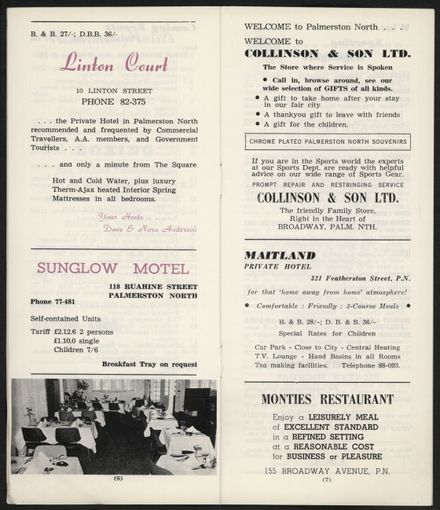 Visitors Guide Palmerston North: July-September 1966 - 6