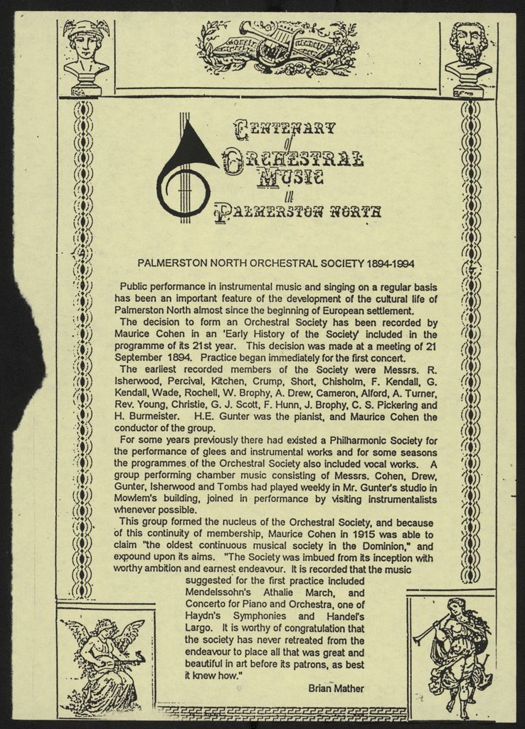 History of the Palmerston North Orchestral Society - Resource cover image