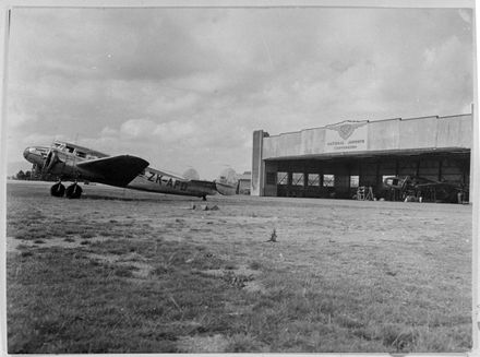 ZK-AFD outside Palmerston North Airport