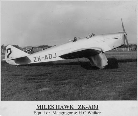 Miles Hawk ZK-ADJ - Squadron Leader M. C. McGregor and H. C. Walker