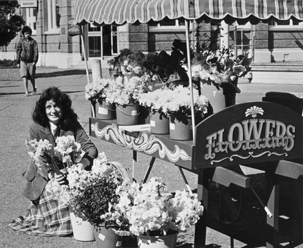 Anne Barnes and her flower barrow
