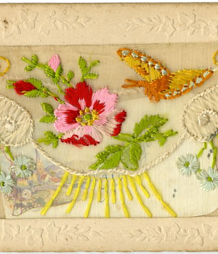 Embroidered WWI Postcard