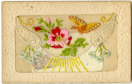 Embroidered WWI Postcard