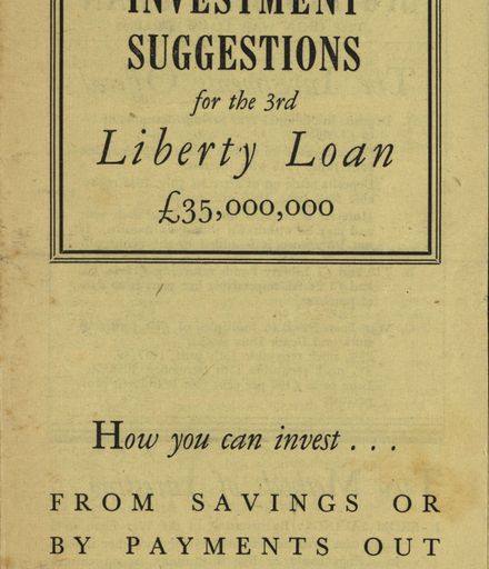 Investment suggestions for the 3rd Liberty Loan