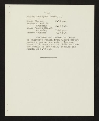 Schedule of Instructions and Details of Assembly for School Children for Royal Visit, 1954 24