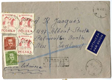 Envelope addressed to the Polish Army League