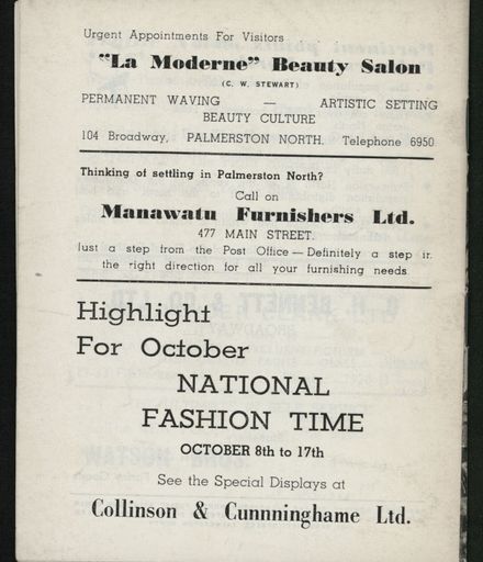 Palmerston North Diary: October 1958 17