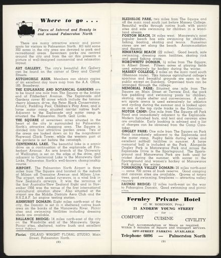 Visitors Guide Palmerston North and Feilding: April 1961 - 6