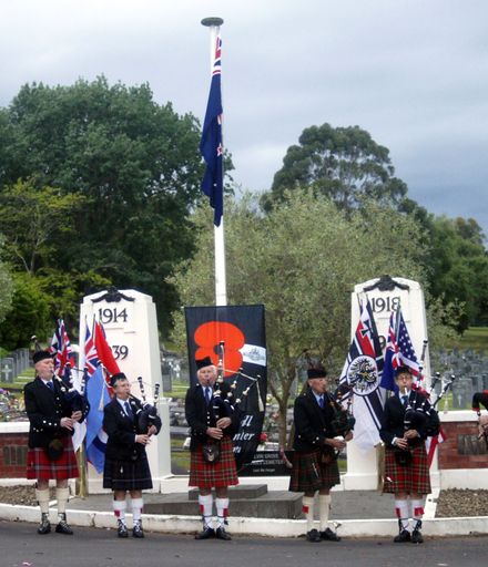 Pipers playing at the Centennial of the Armistice ending World War One