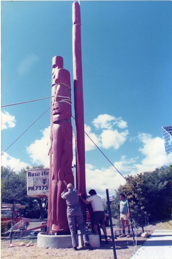 Installation of Pouwhenua for the re-dedication of The Square - Te Marae o Hine