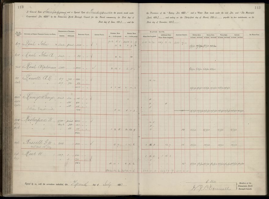 Palmerston North Rate Book, 1893 - 1896, 118