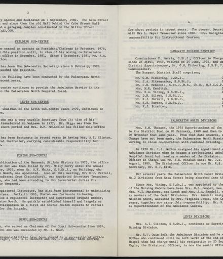 Supplement to History of the St John Ambulance Association Manawatu, 1900-1975 4