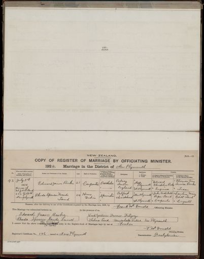 Marriage register 1909- 1927