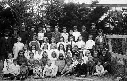 Kairanga School pupils and teacher
