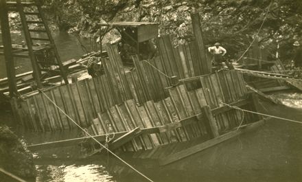 Damage to Lower Dam - Mangahao Electric Power Scheme