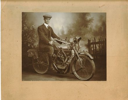Ernst West on his motorbike