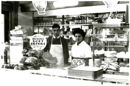 John and Mercina Bares working at the Casino Cafeteria, 23 Rangitikei Street