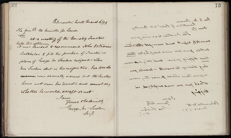 Outwards Correspondence of the Palmerston North Cemetery Trustees, 1898 -1902 43