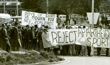 Protesters arrested in Anti-Springbok Tour march