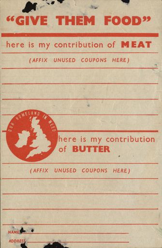 "Give them food" coupon sheet