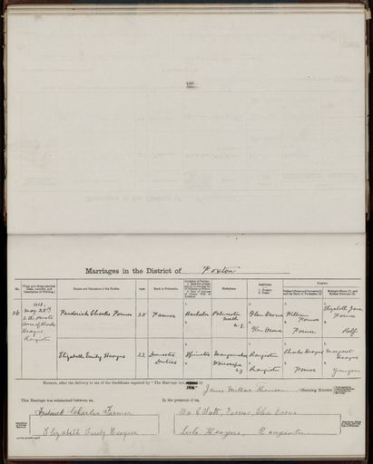 Marriage register 1909- 1927