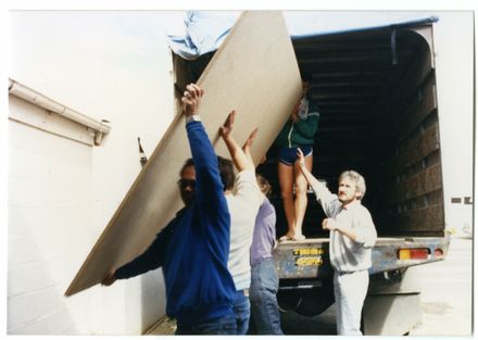 Stage Crew Building Sets for Little Shop of Horrors