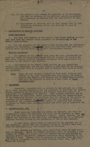 Women's Land Service Rules 2