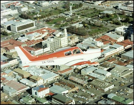 Middle Districts Aero Club's aircraft ZK-DOQ flying over The Square - Resource cover image