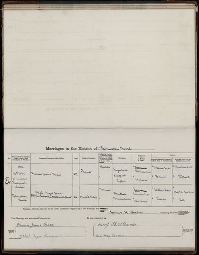 Marriage register 1909- 1927