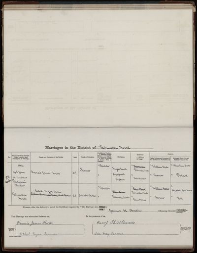 Marriage register 1909- 1927