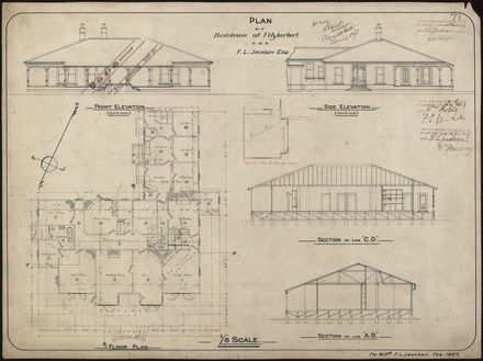 L. G. West, Plans for a Large Residence, Fitzherbert