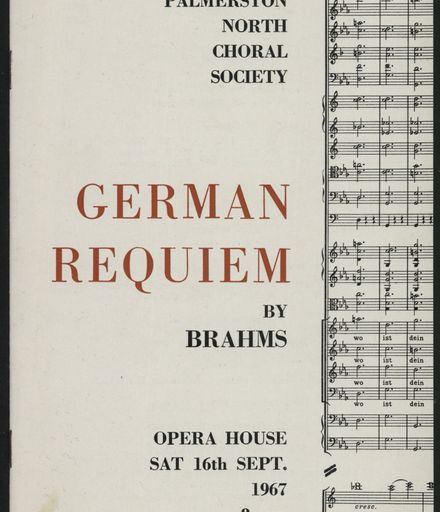 Palmerston North Choral Society - German Requiem programme