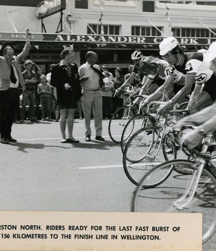 Start Line of Palmerston North-Wellington Segment of Dulux Six-Day Cycle Race, 1973
