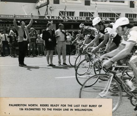 Start Line of Palmerston North-Wellington Segment of Dulux Six-Day Cycle Race, 1973