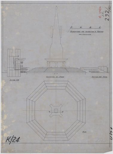 Plan for the re-erection of the Coronation Fountain