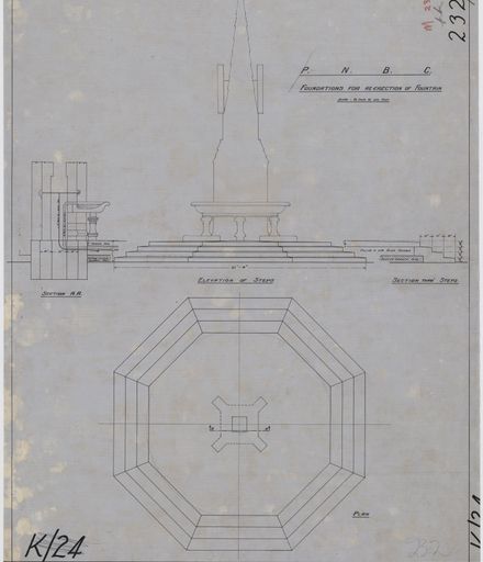 Plan for the re-erection of the Coronation Fountain