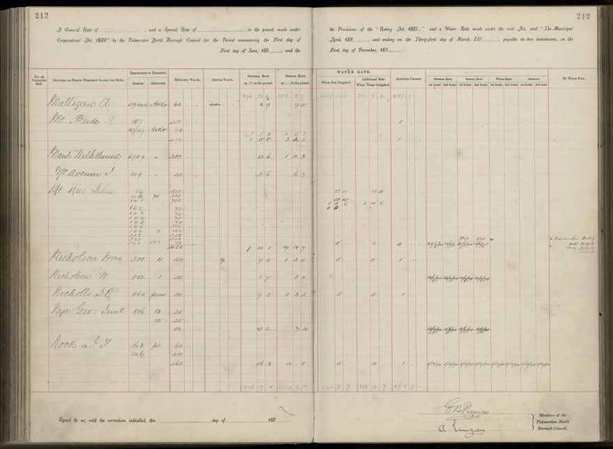 Palmerston North Rate Book, 1893 - 1896, 217