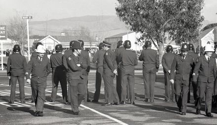 Police force engaged for anti-Tour and anti-Apartheid protests in the city.