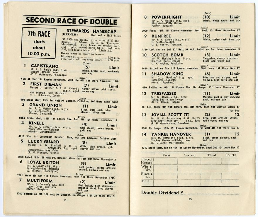 Manawatū Trotting Club programme - 14