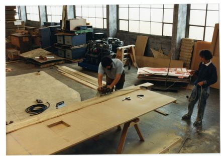 Stage Crew Building Sets for Little Shop of Horrors