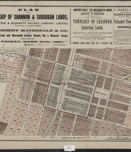 Plan of  land for sale in Shannon township and suburban lands
