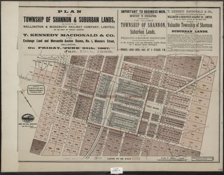 Plan of  land for sale in Shannon township and suburban lands