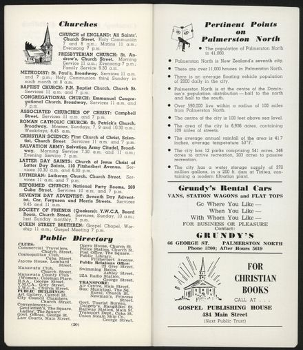Visitors Guide Palmerston North and Feilding: April 1961 - 12
