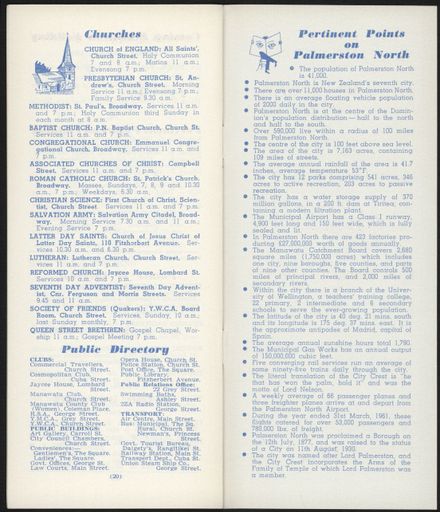 Visitors Guide Palmerston North and Feilding: January-March 1962 - 12