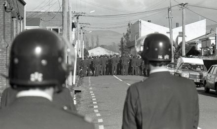 Police force engaged for anti-Tour and anti-Apartheid protests in the city.