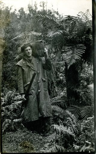 Les Davis in New Zealand bush