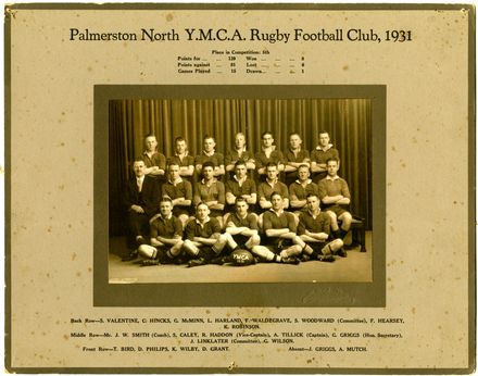 Palmerston North YMCA Rugby Football Club, 1931
