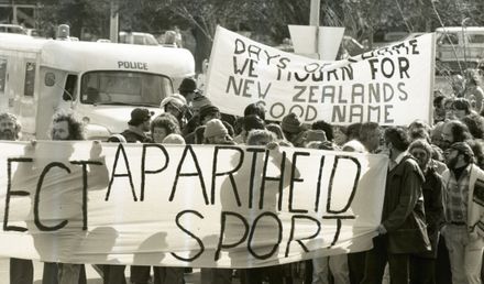 Protesters arrested in Anti-Springbok Tour march